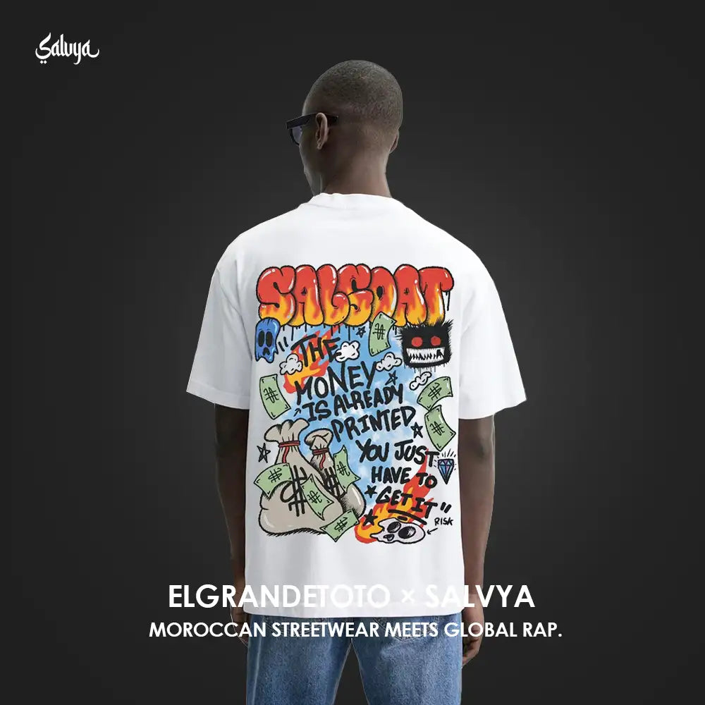 Money Printed” Oversized T-shirt – ElGrandeToto x Salvya - Salvya